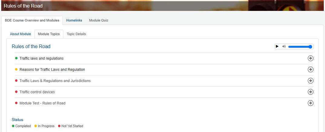 Screenshot – Check status colours and use the + icon